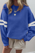Varsity Double Stripe Drop Shoulder Oversized Crewneck Sweatshirt